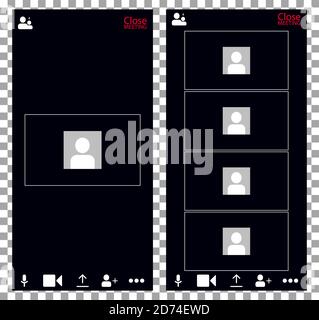 Conférence vidéo d'accueil. Capture d'écran de l'écran du téléphone. Page d'espace de travail Vector pour la visioconférence et les réunions professionnelles Illustration de Vecteur