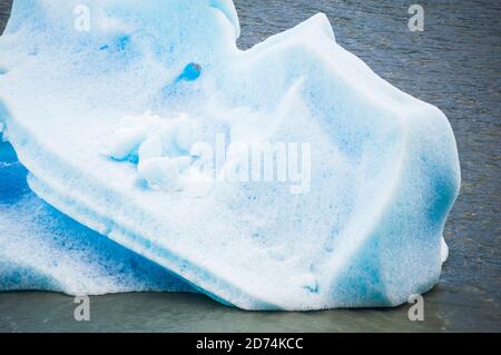 Icebergs de Grey Glacier (Glaciar Gray), parc national Torres del Paine, Patagonie, Chili Banque D'Images