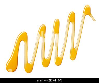 Une éclaboussure de miel isolée sur fond blanc, vue du dessus Banque D'Images
