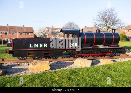 Une Locomotive de LNER modèle à Saltburn-by-the-Sea Banque D'Images