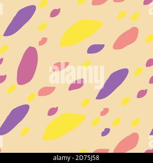 Motif abstrait sans couture avec éléments ovales colorés. Texture vectorielle pour votre conception. Texture tendance simple avec des formes de couleur aléatoire. Illustration de Vecteur