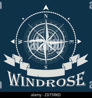 Logo de l'entreprise avec windrose ou Compass rose Illustration de Vecteur