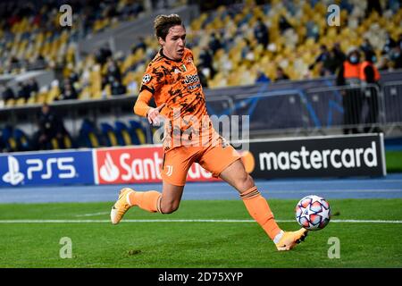 Kiev, Ukraine. 20 octobre 2020. KIEV, UKRAINE - 20 octobre 2020 : Federico Chiesa de Juventus FC en action lors du match de football de la Ligue des champions de l'UEFA entre le FC Dynamo Kyiv et le FC Juventus. Juventus FC a remporté 2-0 victoires sur FC Dynamo Kyiv. (Photo de Nicolò Campo/Sipa USA) crédit: SIPA USA/Alay Live News Banque D'Images