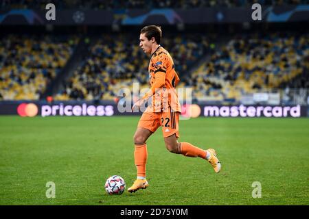 Kiev, Ukraine. 20 octobre 2020. KIEV, UKRAINE - 20 octobre 2020 : Federico Chiesa de Juventus FC en action lors du match de football de la Ligue des champions de l'UEFA entre le FC Dynamo Kyiv et le FC Juventus. Juventus FC a remporté 2-0 victoires sur FC Dynamo Kyiv. (Photo de Nicolò Campo/Sipa USA) crédit: SIPA USA/Alay Live News Banque D'Images