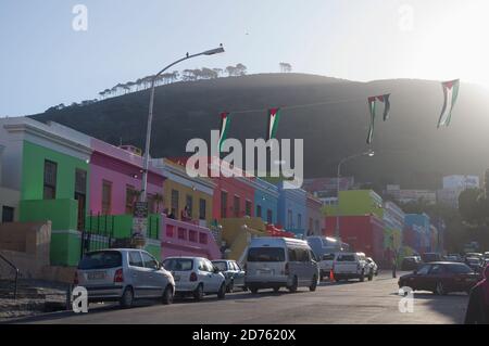 Maisons colorées à Bo Kaap, le Cap, Afrique du Sud Banque D'Images