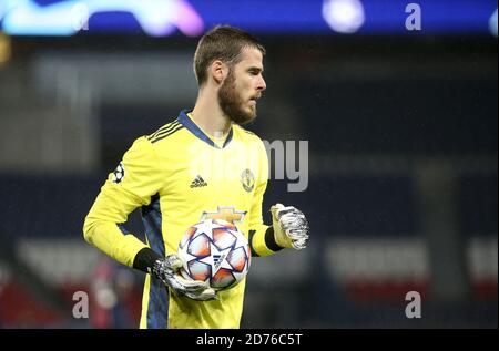 Le gardien de but de Manchester a Uni David de Gea lors de l'UEFA Champions League, Group Stage, match de football du Groupe H entre Paris Saint-Germain (PSG) a Banque D'Images