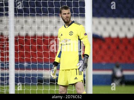 Le gardien de but de Manchester a Uni David de Gea lors de l'UEFA Champions League, Group Stage, match de football du Groupe H entre Paris Saint-Germain (PSG) a Banque D'Images