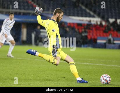 Le gardien de but de Manchester a Uni David de Gea lors de l'UEFA Champions League, Group Stage, match de football du Groupe H entre Paris Saint-Germain (PSG) a Banque D'Images