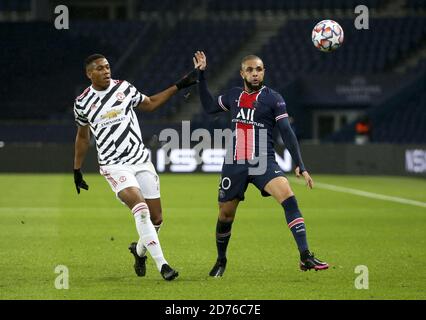 Nthony Martial de Manchester United, Layvin Kurzawa de PSG lors de l'UEFA Champions League, Group Stage, Group H football Match entre Paris Saint- Banque D'Images