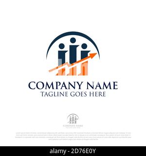 Modèle de conception de logo de conseiller en marketing d'affaires, idéal pour la comptabilité et la finance de marque commerciale Illustration de Vecteur