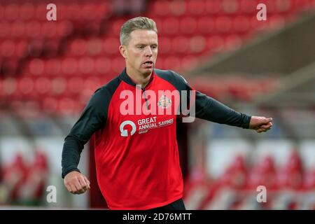 Grant Leadamer (23) de Sunderland pendant l'échauffement avant le match Banque D'Images