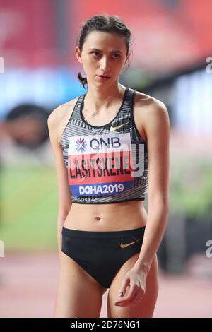 Mariya Lasitskene (ANA), 30 SEPTEMBRE 2019 - Athlétisme : Championnat du monde de l'IAAF Doha 2019 finale de saut en hauteur des femmes au stade international de Khalifa à Doha, Qatar. (Photo de YUTAKA/AFLO SPORT) Banque D'Images