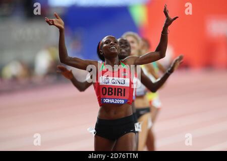 Doha, Qatar. 5 octobre 2019. Hellen Obiri (KEN) Athlétisme : Championnat du monde de l'IAAF Doha 2019 finale de cinq millions de femmes au stade international de Khalifa à Doha, Qatar . Credit: YUTAKA/AFLO SPORT/Alay Live News Banque D'Images