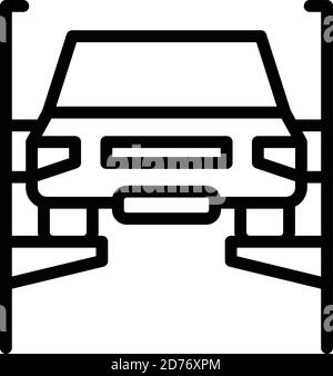 Icône voiture soulevée. Contour voiture soulevé icône de vecteur pour la conception de Web isolé sur fond blanc Illustration de Vecteur