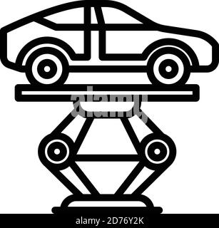 Icône de levage de voiture d'entretien. Description de l'icône de vecteur de levage de voiture de maintenance pour la conception de la bande isolée sur fond blanc Illustration de Vecteur