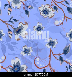 Motifs pour enfants. Motif fleuri sans couture. Motifs floraux répétables. Illustration de Vecteur