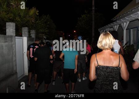 Carnaval aux Saintes Guadeloupe la nuit Banque D'Images