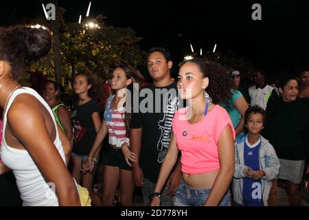 Carnaval aux Saintes Guadeloupe la nuit Banque D'Images