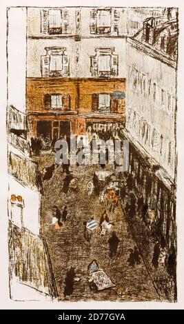 Quelques aspects de la vie de Paris: Street Corner vu d'en haut, lithographie de Pierre Bonnard, 1899 Banque D'Images