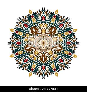 C'est une œuvre de l'art mandala fait dans le plus de détail possible et combiné avec des couleurs fariatiques pour créer la forme maximale. Fichiers en format eps Banque D'Images