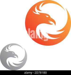 Icône vectorielle Eagle Fire abstraite simple pour la conception graphique, le Web et l'application. Animaux sauvages au design moderne. Illustration vectorielle EPS.8 EPS.10 Illustration de Vecteur