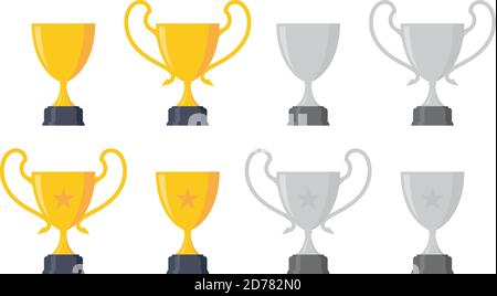 Définir un élément de conception de tasse à trophées Icon simple. Trophée vectoriel d'icône plate. Illustration vectorielle EPS.8 EPS.10 Illustration de Vecteur