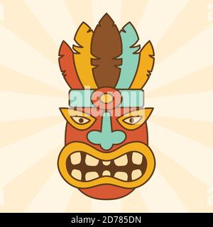 Dessin abstrait de dessin animé ethnique masque vecteur concept. Illustration du symbole aborigène traditionnel masqué. Illustration vectorielle EPS.8 EPS.10 Illustration de Vecteur