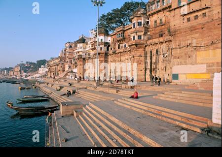 Rana Mahal ghat à Varanasi Banque D'Images