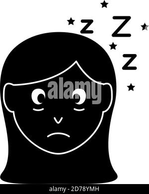 Femme tête avec insomnie z lettres silhouette style icône vecteur conception de l'illustration Illustration de Vecteur