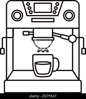 café-restaurant make machine appareil style ligne icône illustration vectorielle conception Illustration de Vecteur