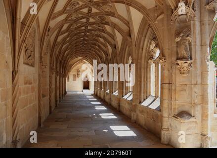 Cloître, monastère Himmelkron, ancienne abbaye cistercienne, comté de Kulmbach, haute-Franconie, Bavière, Allemagne Banque D'Images