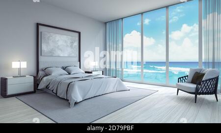 Chambre moderne design intérieur 3d Render illustration 3d Banque D'Images