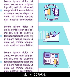 Icône de concept d'amplification payante avec texte Illustration de Vecteur