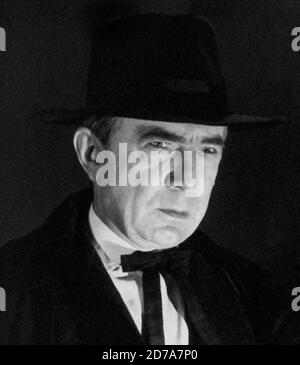 Bela Lugosi. Portrait de l'acteur américano-hongrois Béla Ferenc Dezső Blaskó (1882-1956), publicité encore de peur à mort, 1947 Banque D'Images