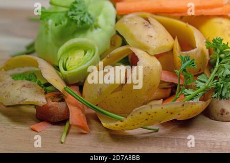 Les déchets biodégradables dans la cuisine, close-up Banque D'Images