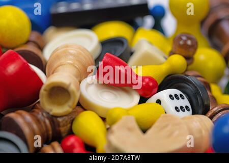 Jouez à des figures pour divers jeux de société Banque D'Images