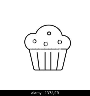 icône de muffin de l'icône de boulangerie pour le concept mobile et les applications web. L'icône de muffin à lignes fines peut être utilisée pour le Web et les mobiles. Icône Premium sur blanc Illustration de Vecteur