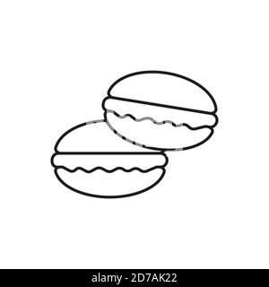 macarons icon élément de l'icône de boulangerie pour le concept mobile et les applications web. L'icône de macarons à ligne mince peut être utilisée pour le Web et le mobile. Icône Premium sur blanc Illustration de Vecteur