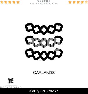 Icône guirlande. Élément simple de la collecte des perturbations numériques. Icône Line Garlands pour modèles, infographies et bien plus encore Illustration de Vecteur