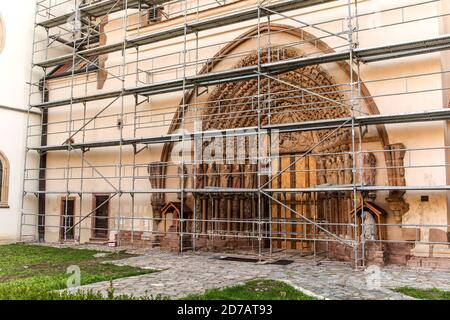 Monastère Porta Coeli, Predklasteri, République Tchèque, Europe. Reconstruction du monastère en 2020. Chantier de construction dans le monastère. Banque D'Images