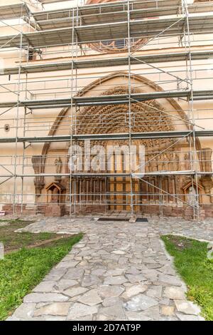 Monastère Porta Coeli, Predklasteri, République Tchèque, Europe. Reconstruction du monastère en 2020. Chantier de construction dans le monastère. Banque D'Images