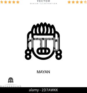 Icône Maya. Élément simple de la collecte des perturbations numériques. Line Mayan icon pour modèles, infographies et bien plus encore Illustration de Vecteur