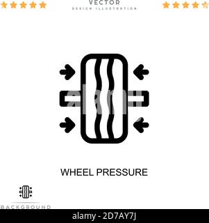 Icône de pression de roue. Élément simple de la collecte des perturbations numériques. Icône de pression de la roue linéaire pour les modèles, les infographies et plus encore Illustration de Vecteur