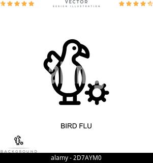 Icône de la grippe aviaire. Élément simple de la collecte des perturbations numériques. Icône de la ligne grippe aviaire pour les modèles, les infographies et plus encore Illustration de Vecteur