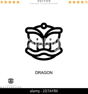 Icône Dragon. Élément simple de la collecte des perturbations numériques. Icône Line Dragon pour les modèles, les infographies et bien plus encore Illustration de Vecteur