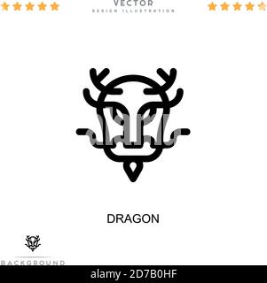 Icône Dragon. Élément simple de la collecte des perturbations numériques. Icône Line Dragon pour les modèles, les infographies et bien plus encore Illustration de Vecteur