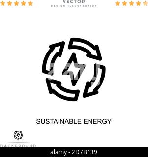 Icône énergie durable. Élément simple de la collecte des perturbations numériques. Line Sustainable Energy Icon pour modèles, infographies et bien plus encore Illustration de Vecteur