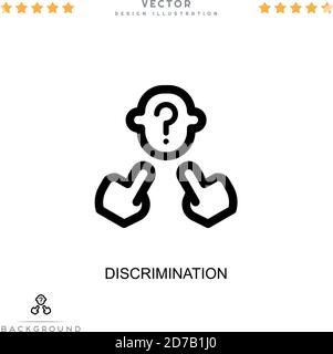 Icône discrimination. Élément simple de la collecte des perturbations numériques. Icône de discrimination de ligne pour les modèles, les infographies et plus encore Illustration de Vecteur