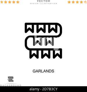 Icône guirlande. Élément simple de la collecte des perturbations numériques. Icône Line Garlands pour modèles, infographies et bien plus encore Illustration de Vecteur