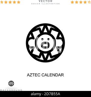 Icône de calendrier Aztec. Élément simple de la collecte des perturbations numériques. Icône de calendrier Aztec pour modèles, infographies et bien plus encore Illustration de Vecteur